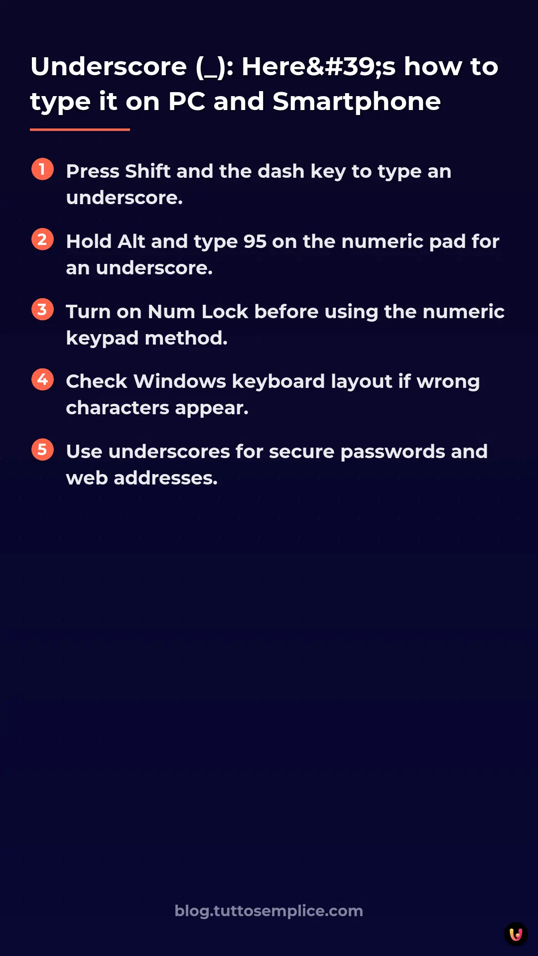 List: Underscore (_): Here's how to type it on PC and Smartphone