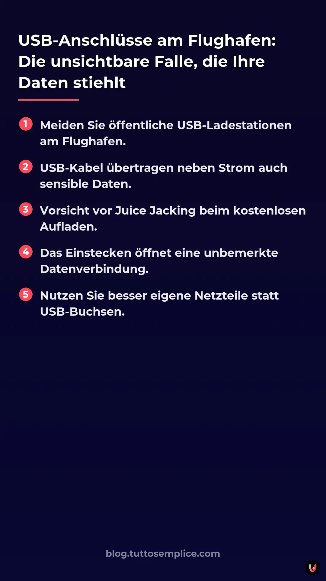 List: USB-Anschlüsse am Flughafen: Die unsichtbare Falle, die Ihre Daten stiehlt