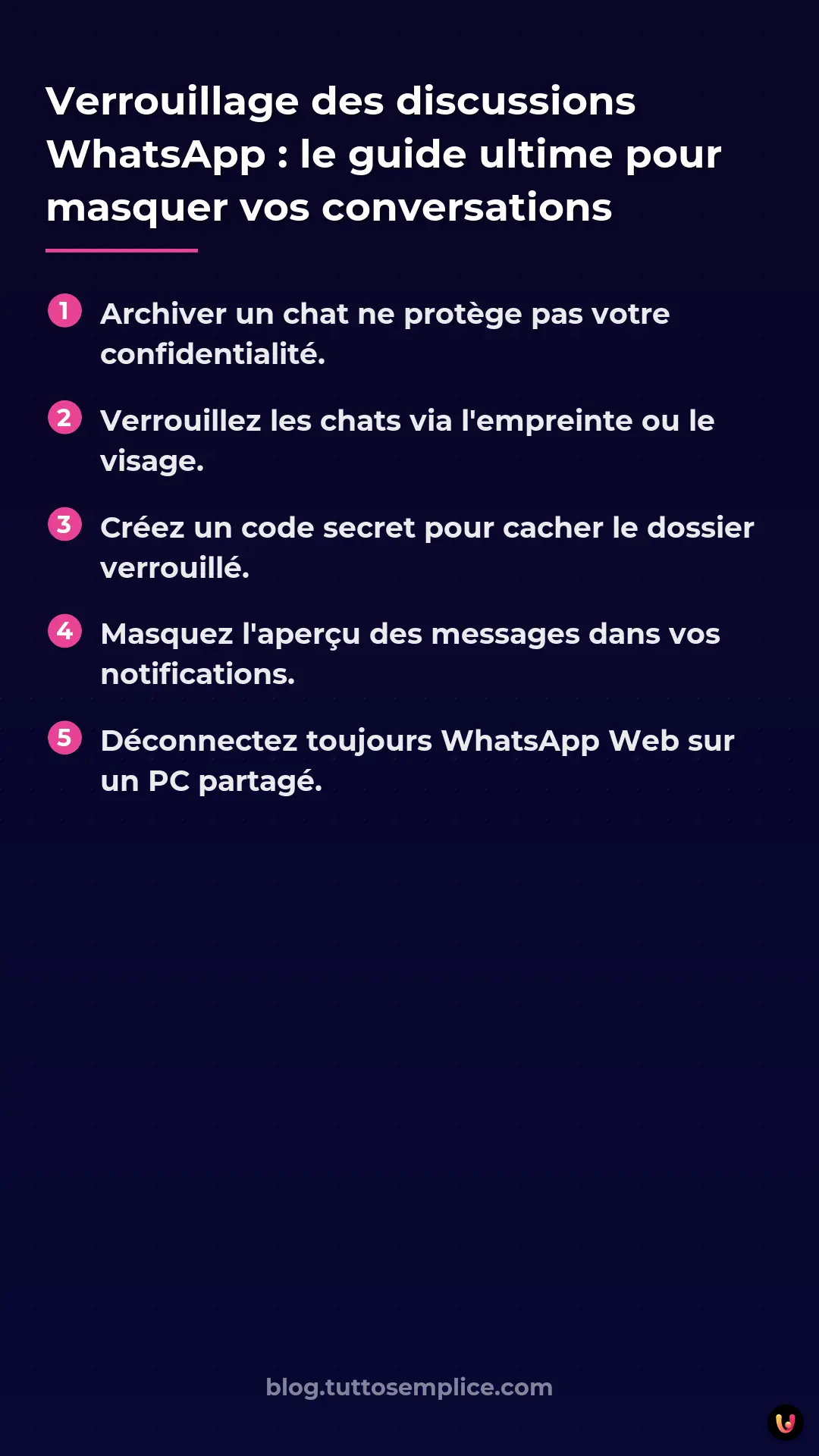 List: Verrouillage des discussions WhatsApp : le guide ultime pour masquer vos conversations