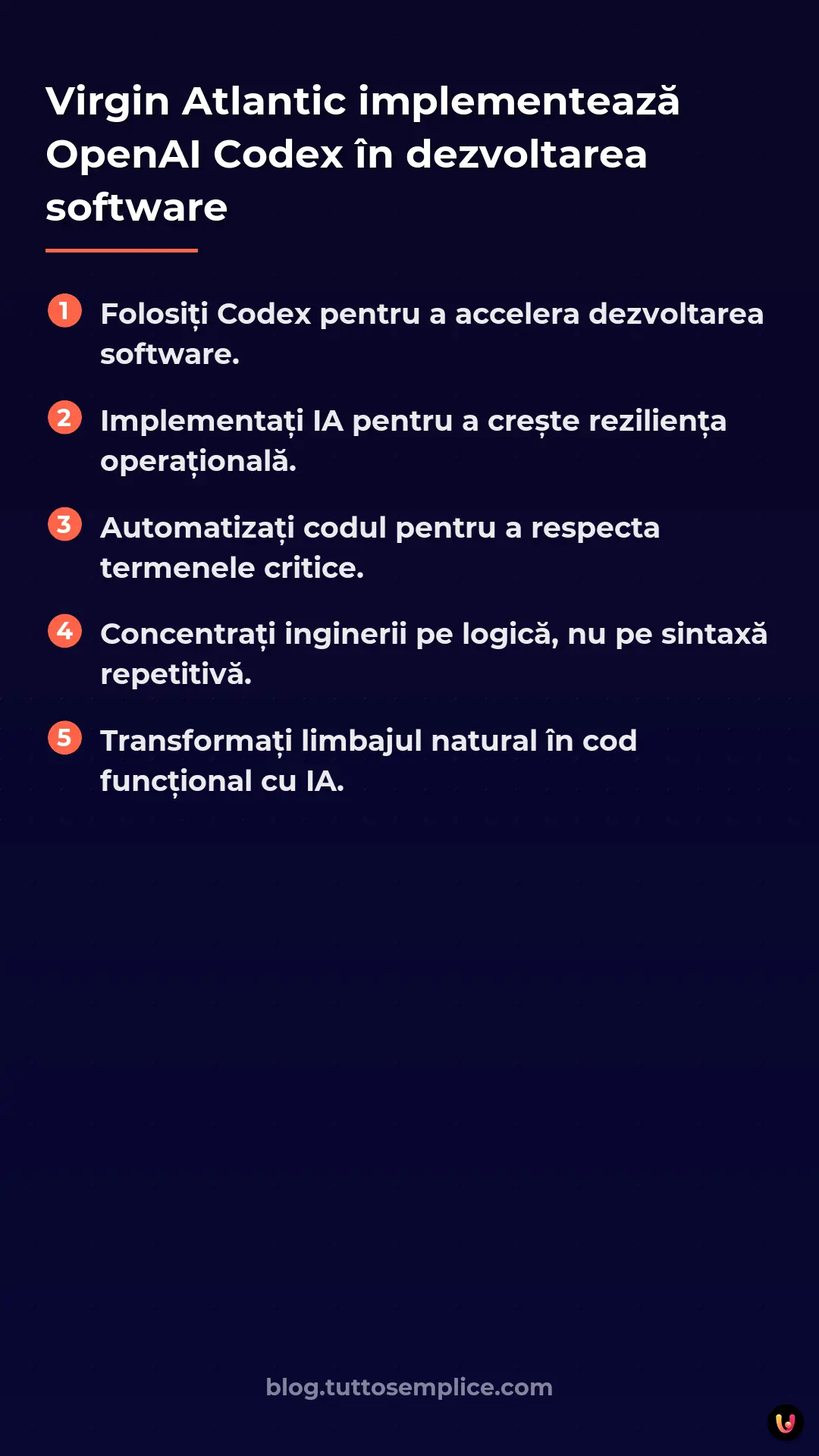 List: Virgin Atlantic implementează OpenAI Codex în dezvoltarea software