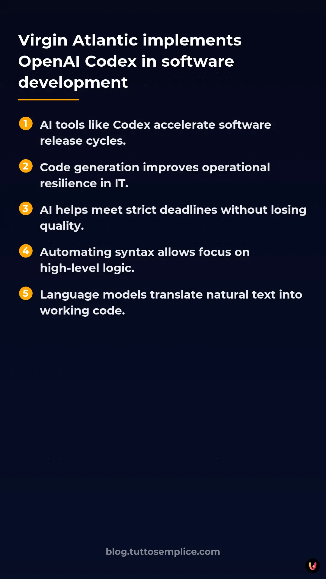 List: Virgin Atlantic implements OpenAI Codex in software development