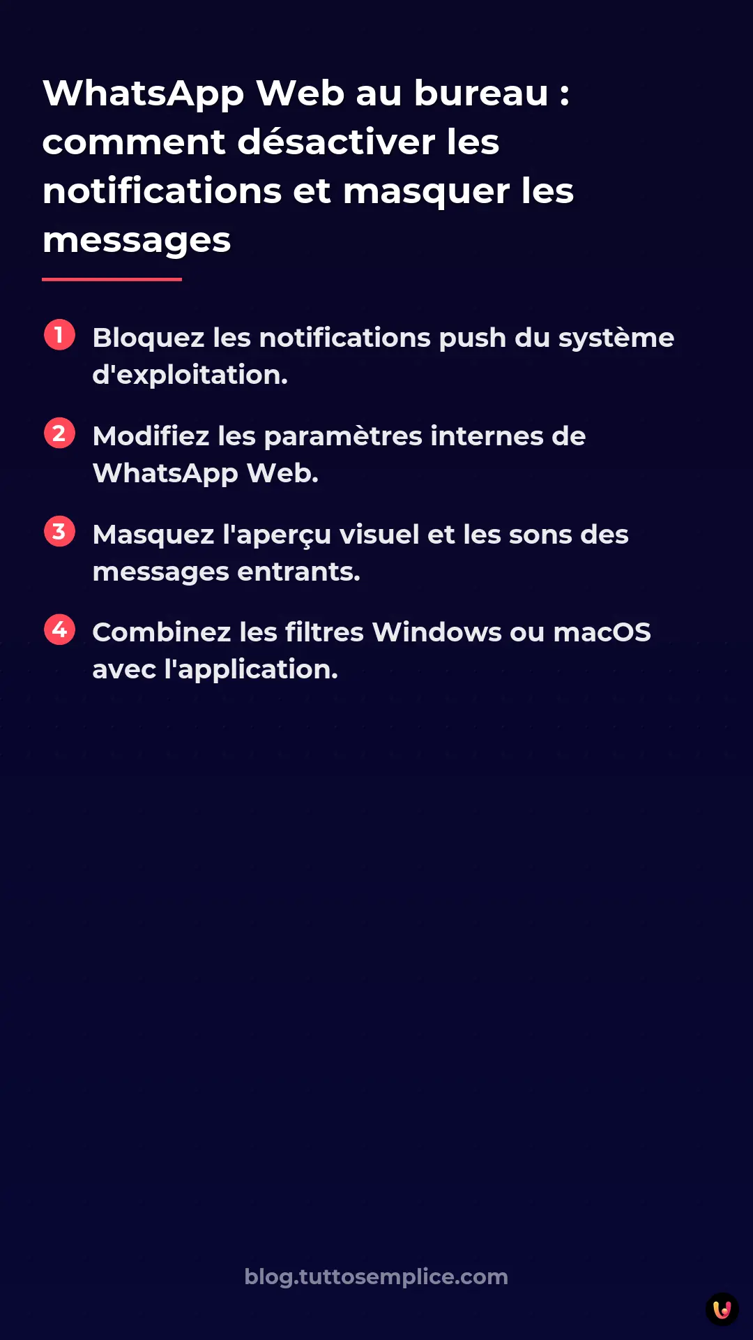 List: WhatsApp Web au bureau : comment d&eacute;sactiver les notifications et masquer les messages