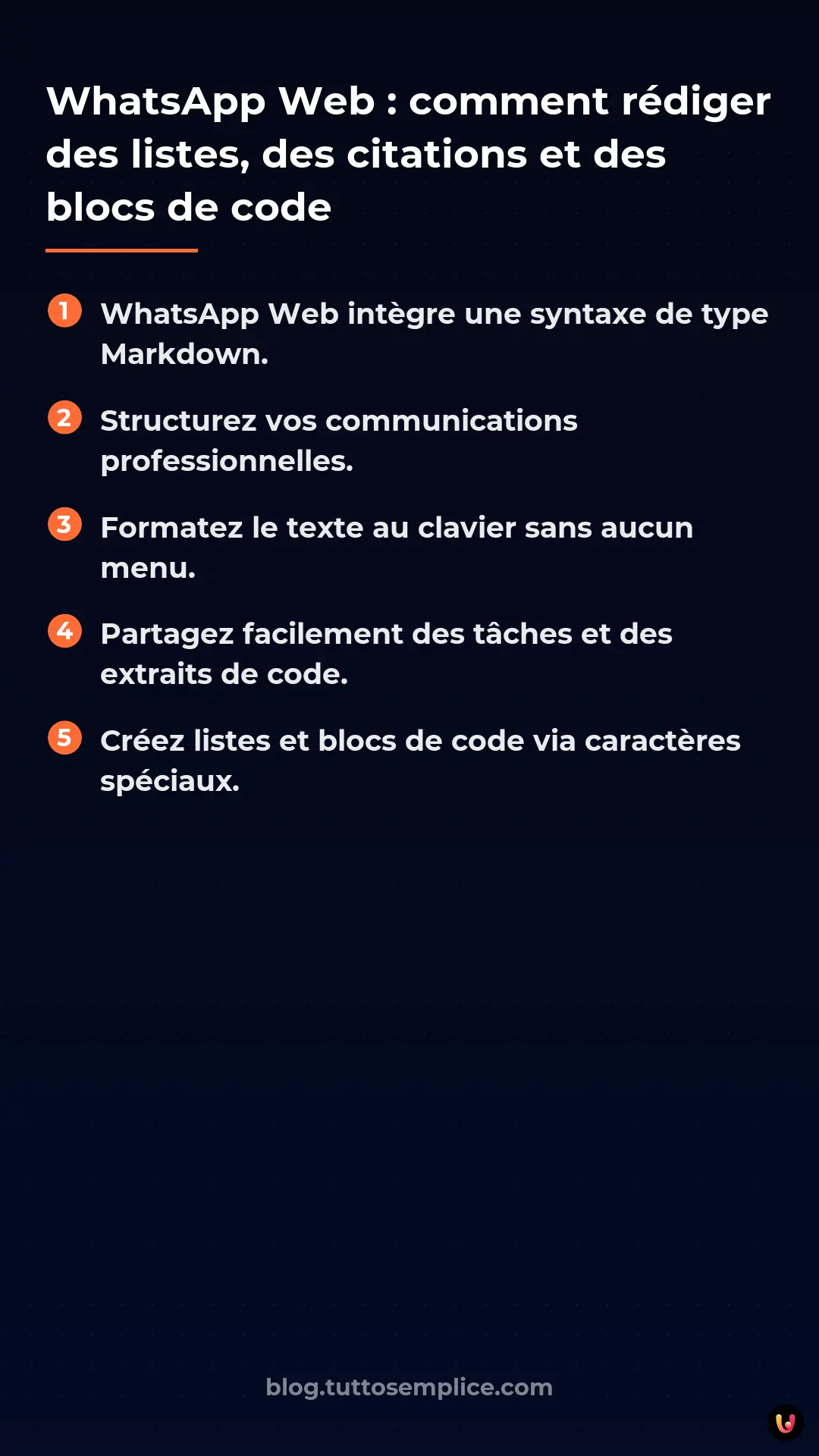 List: WhatsApp Web : comment r&eacute;diger des listes, des citations et des blocs de code