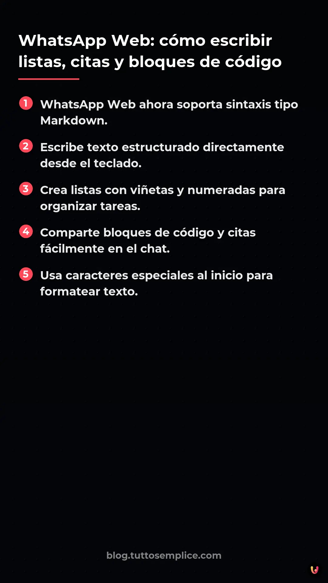 List: WhatsApp Web: c&oacute;mo escribir listas, citas y bloques de c&oacute;digo