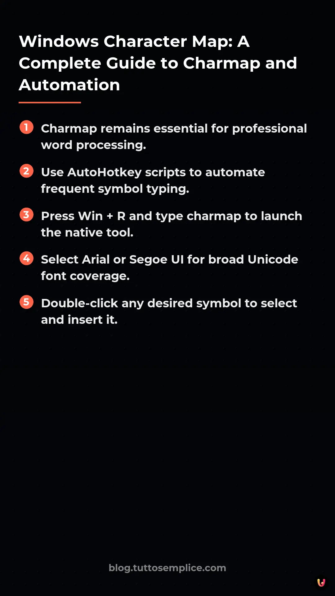 List: Windows Character Map: A Complete Guide to Charmap and Automation