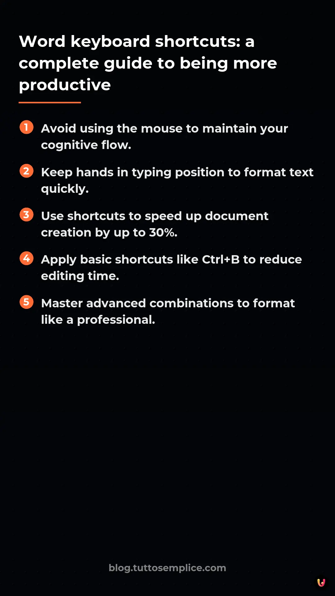 List: Word keyboard shortcuts: a complete guide to being more productive