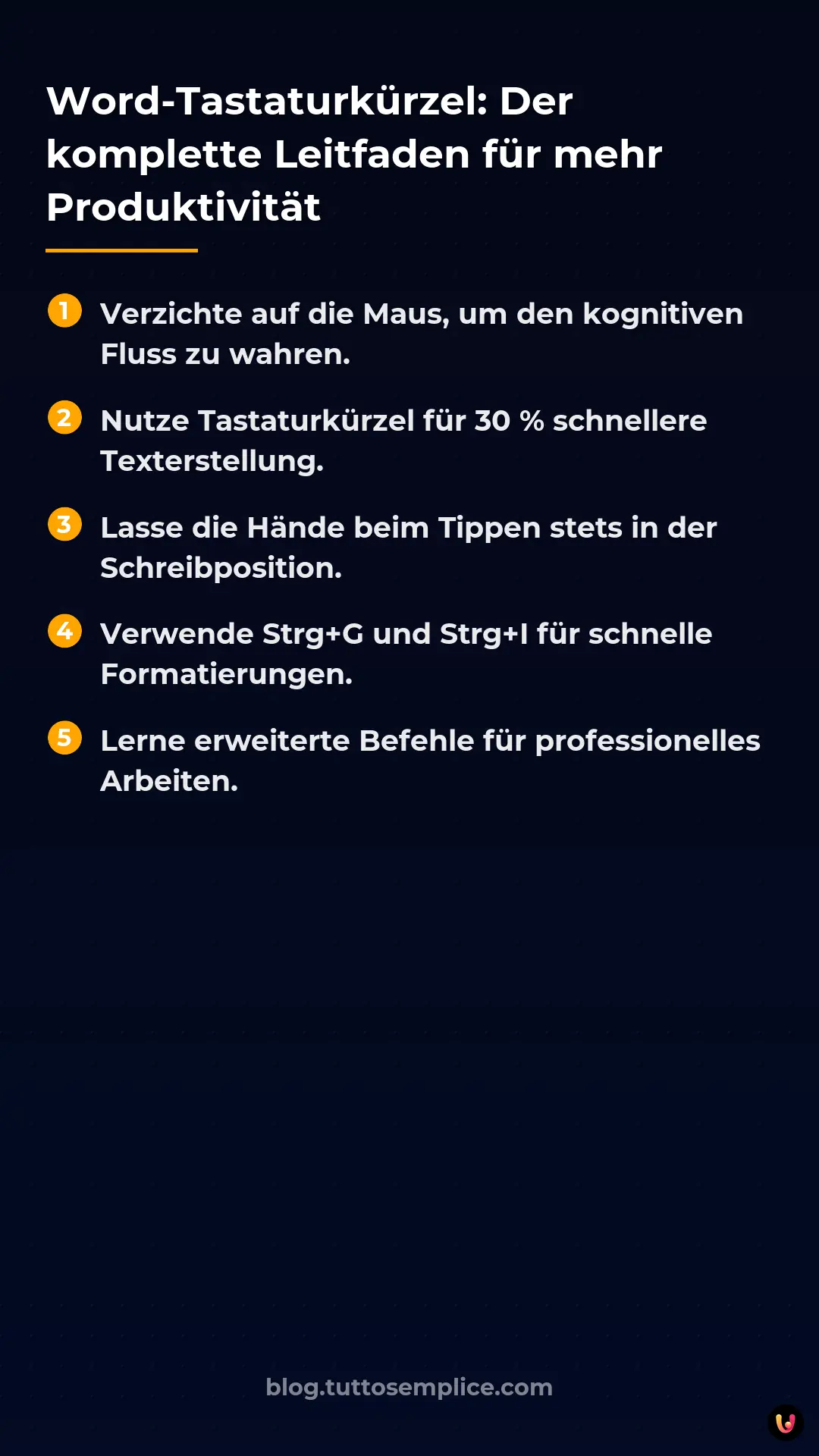 List: Word-Tastaturk&uuml;rzel: Der komplette Leitfaden f&uuml;r mehr Produktivit&auml;t