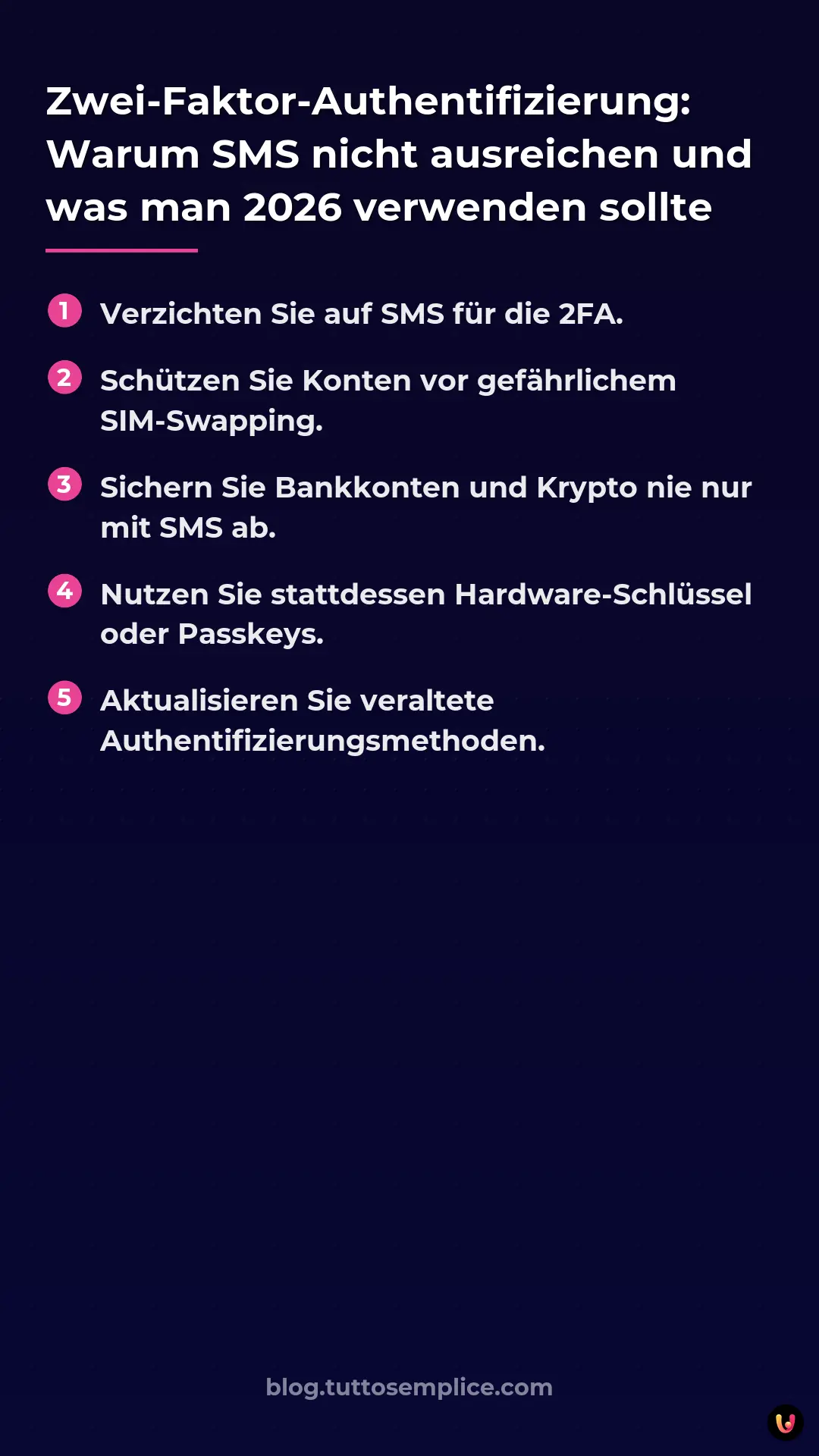 List: Zwei-Faktor-Authentifizierung: Warum SMS nicht ausreichen und was man 2026 verwenden sollte
