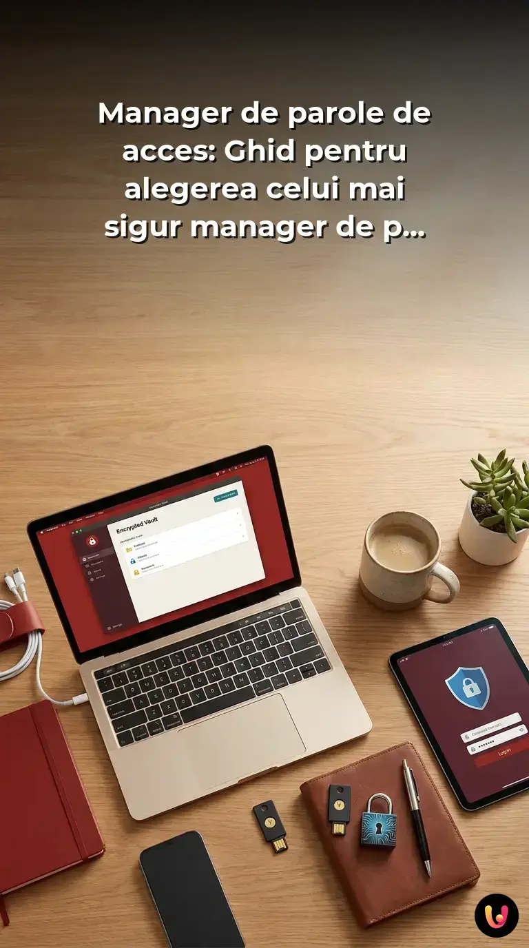 Interfață digitală care prezintă un ghid de securitate pentru managerii de parole.