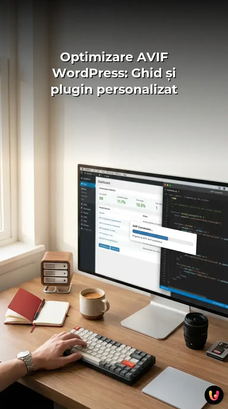 Detalii tehnice despre conversia și optimizarea AVIF pentru platforma WordPress.