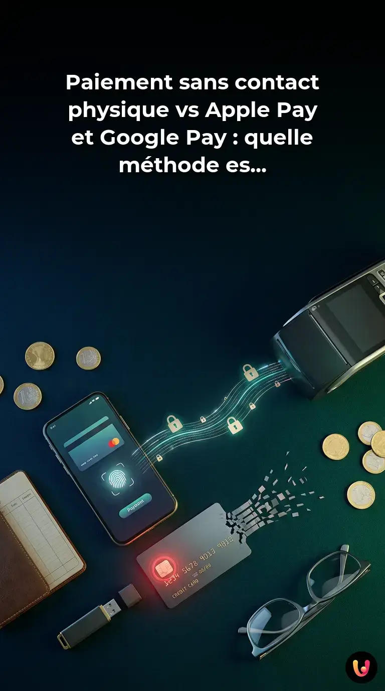 Comparaison de s&eacute;curit&eacute; entre une carte bancaire physique et un smartphone avec Apple Pay.