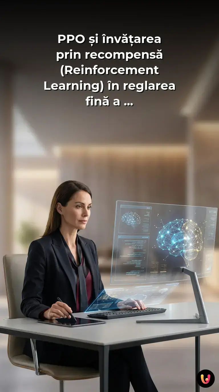 Schemă tehnică explic&acirc;nd procesul de aliniere a inteligenței artificiale prin algoritmul PPO.