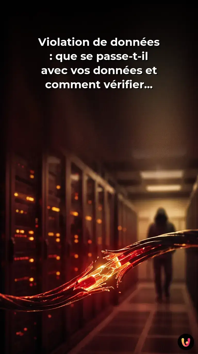 Infographie expliquant le cycle de vie d'une violation de donn&eacute;es et les risques de cybers&eacute;curit&eacute;.