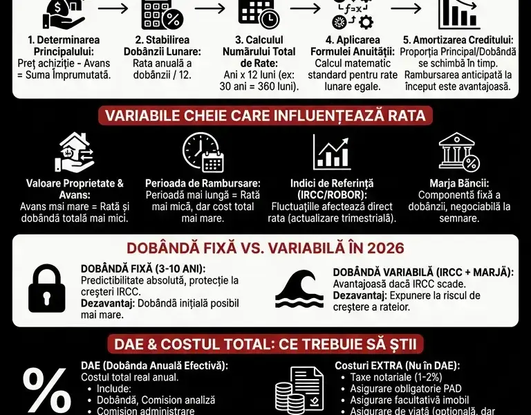 Infografica: Calculator credit ipotecar 2026: Află exact c&acirc;t plătești lunar