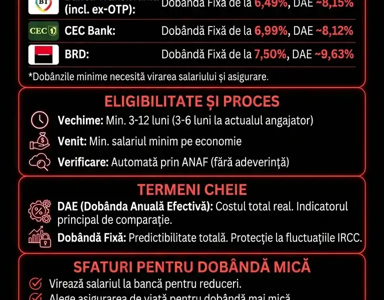 Infografica: Credit nevoi personale 2026 Rom&acirc;nia: Comparație dob&acirc;nzi la principalele bănci