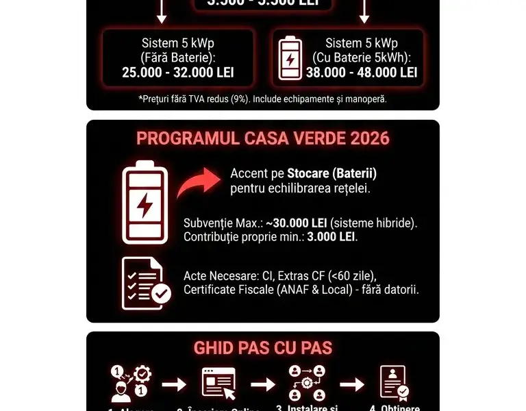 Infografica: Energie solară pentru casă 2026: costuri, subvenții și rentabilitate &icirc;n Rom&acirc;nia