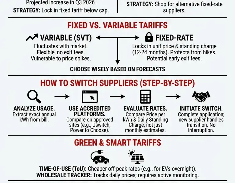 Infografica: Free Electricity Comparison 2026: How to Find the Cheapest Energy Tariff