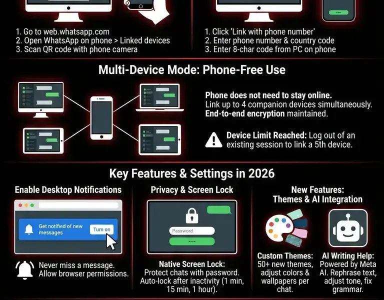 Infografica: How to Use WhatsApp Web on PC: Complete Step-by-Step Guide 2026
