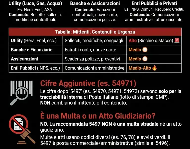 Infografica: Raccomandata Market 5497: Chi &egrave; il Mittente? Guida Completa