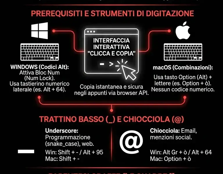 Infografica: Simboli speciali da copiare e incollare: la lista completa