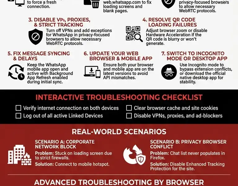 Infografica: WhatsApp Web Not Working? 7 Fixes That Actually Work in 2026