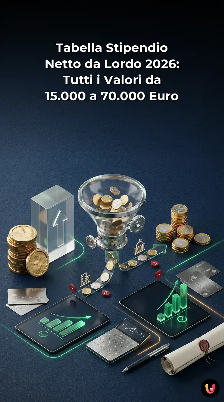 Tabella Stipendio Netto da Lordo 2026: Tutti i Valori da 15.000 a 70.000 Euro
