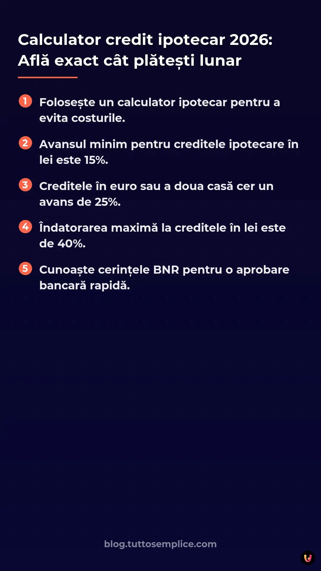 List: Calculator credit ipotecar 2026: Află exact c&acirc;t plătești lunar