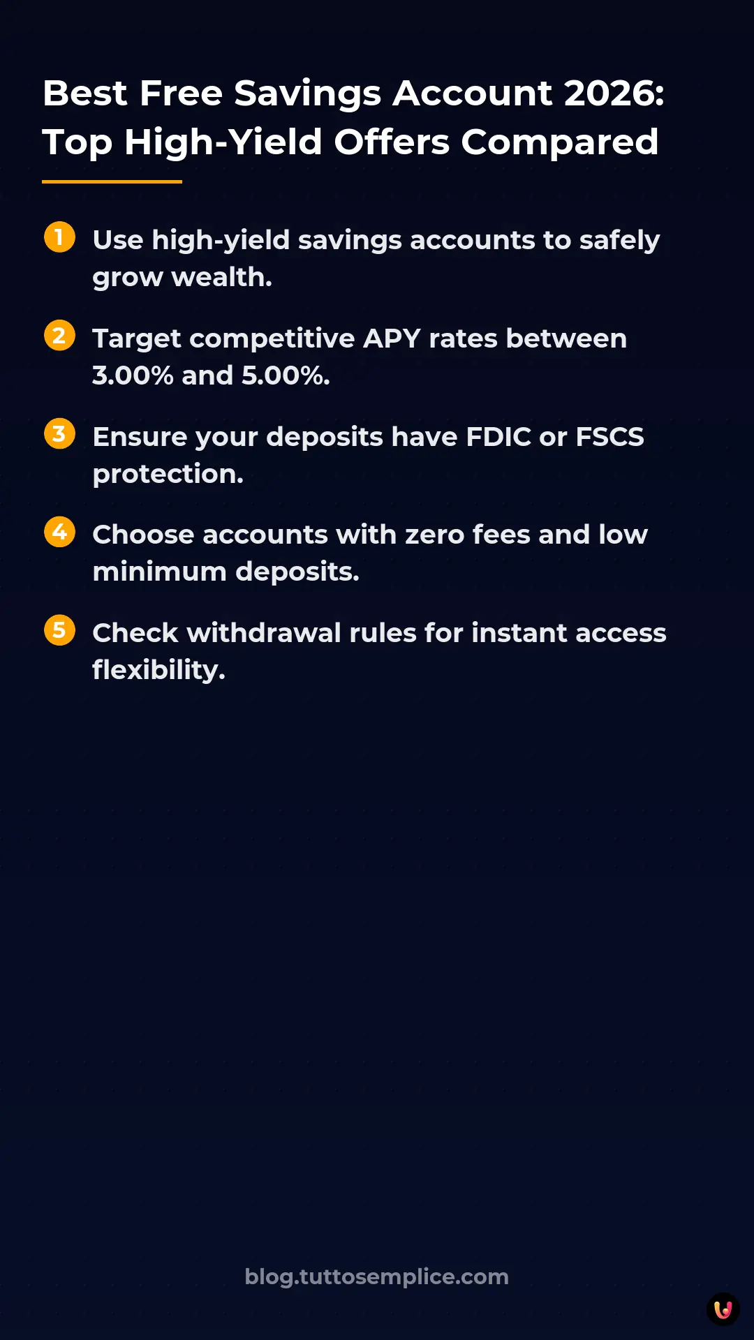 List: Best Free Savings Account 2026: Top High-Yield Offers Compared