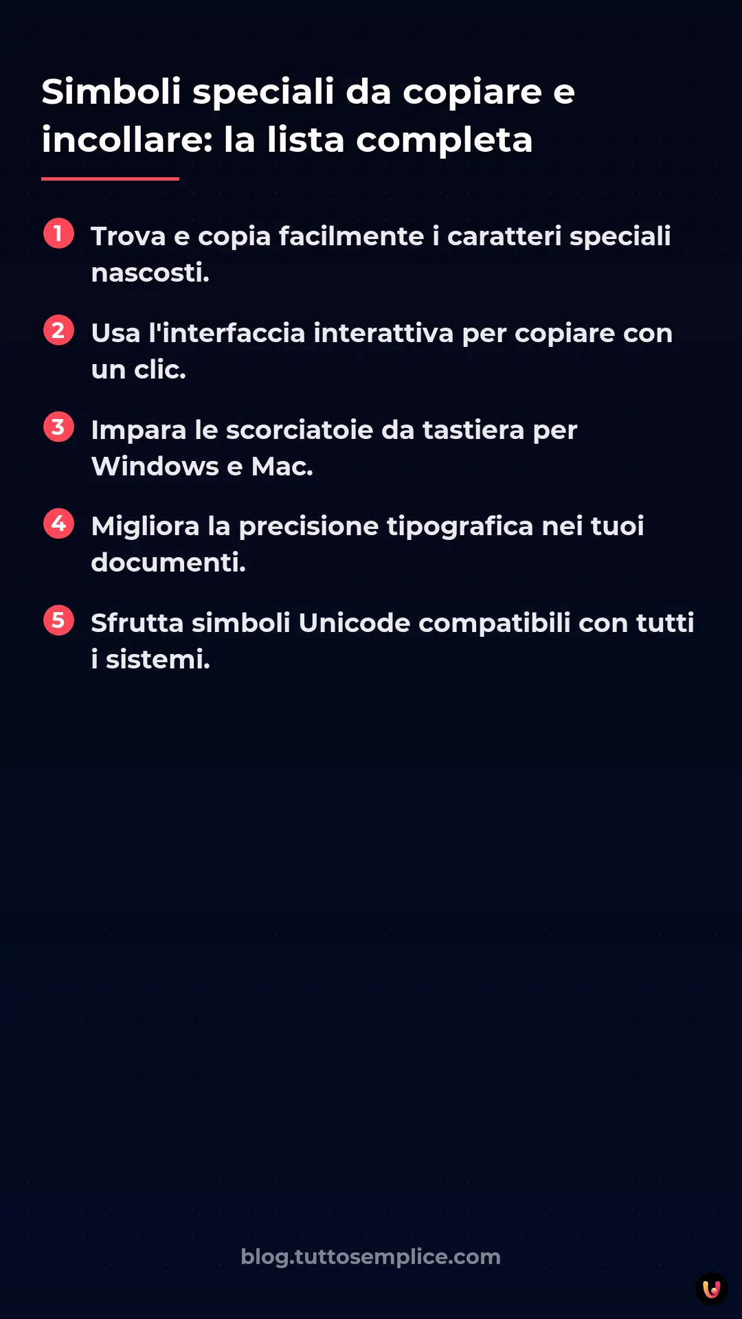 List: Simboli speciali da copiare e incollare: la lista completa