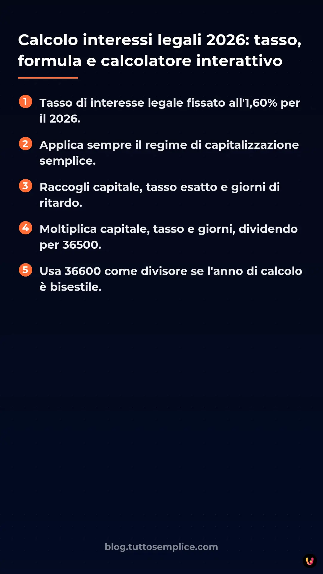 List: Calcolo interessi legali 2026: tasso, formula e calcolatore interattivo
