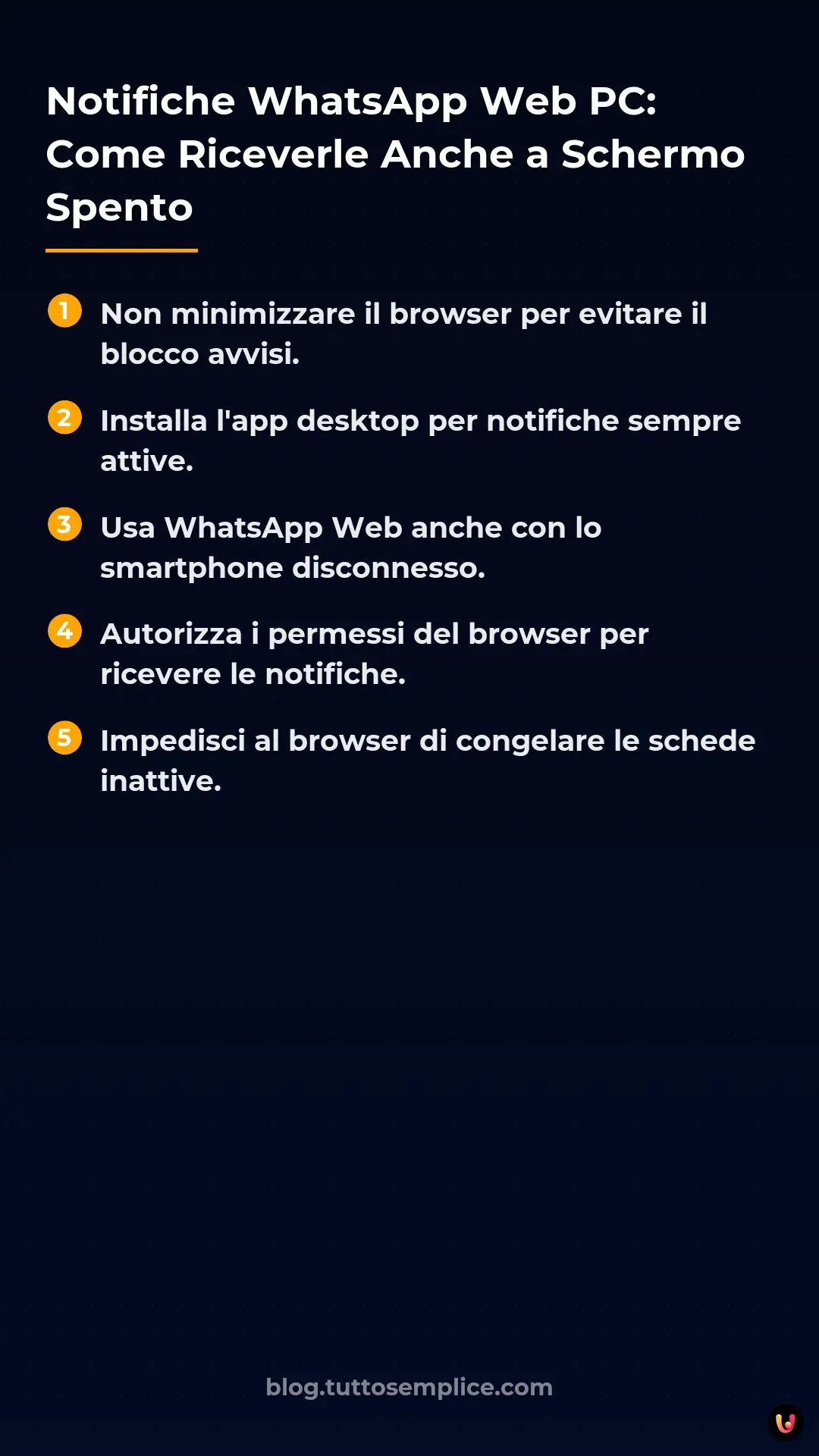 List: Notifiche WhatsApp Web PC: Come Riceverle Anche a Schermo Spento