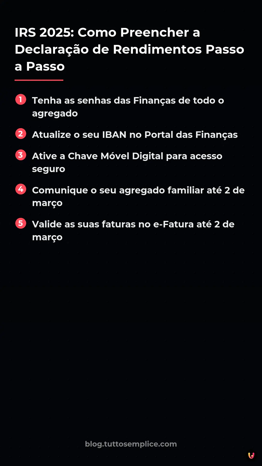 List: IRS 2025: Como Preencher a Declara&ccedil;&atilde;o de Rendimentos Passo a Passo