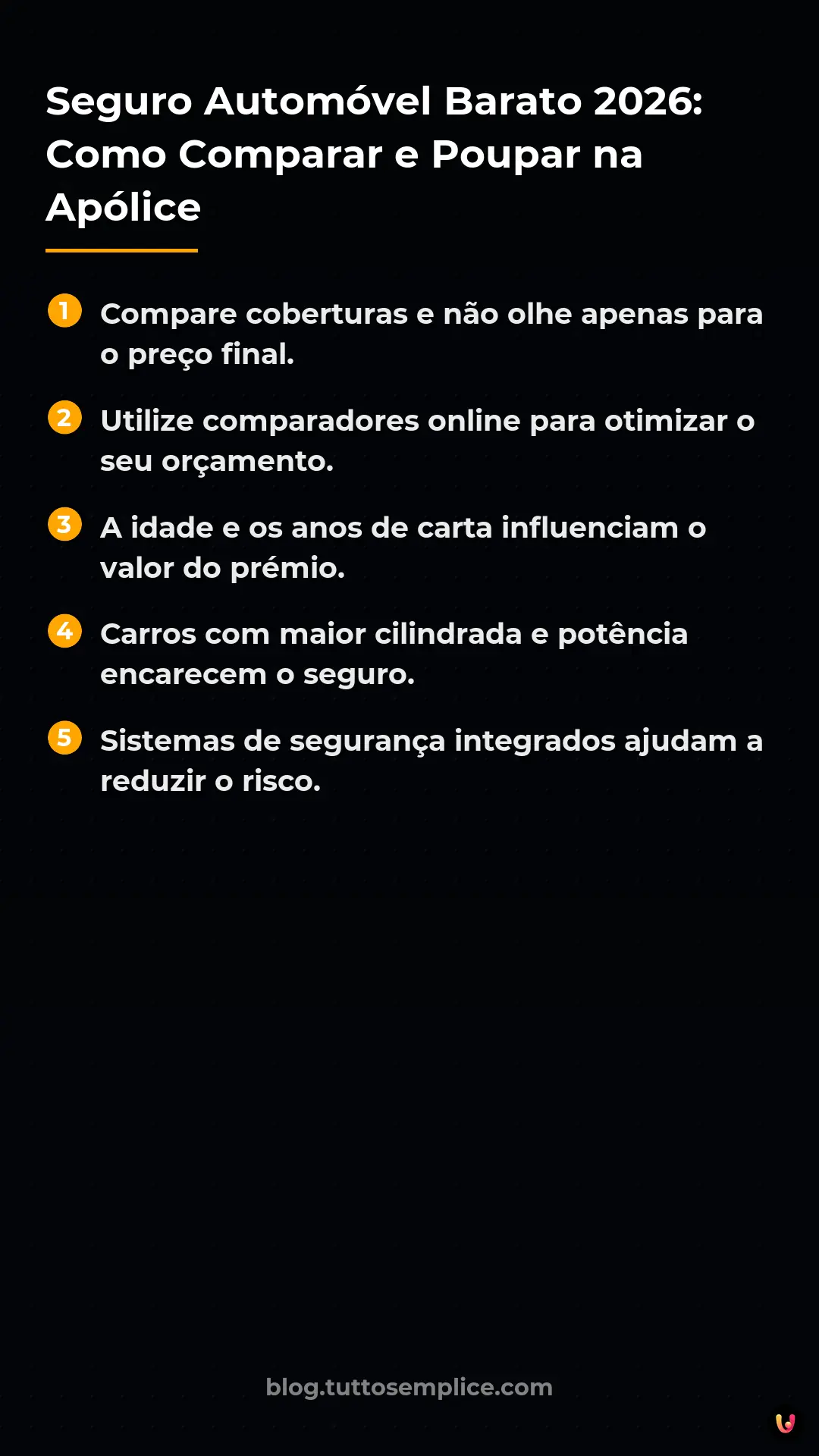 List: Seguro Autom&oacute;vel Barato 2026: Como Comparar e Poupar na Ap&oacute;lice
