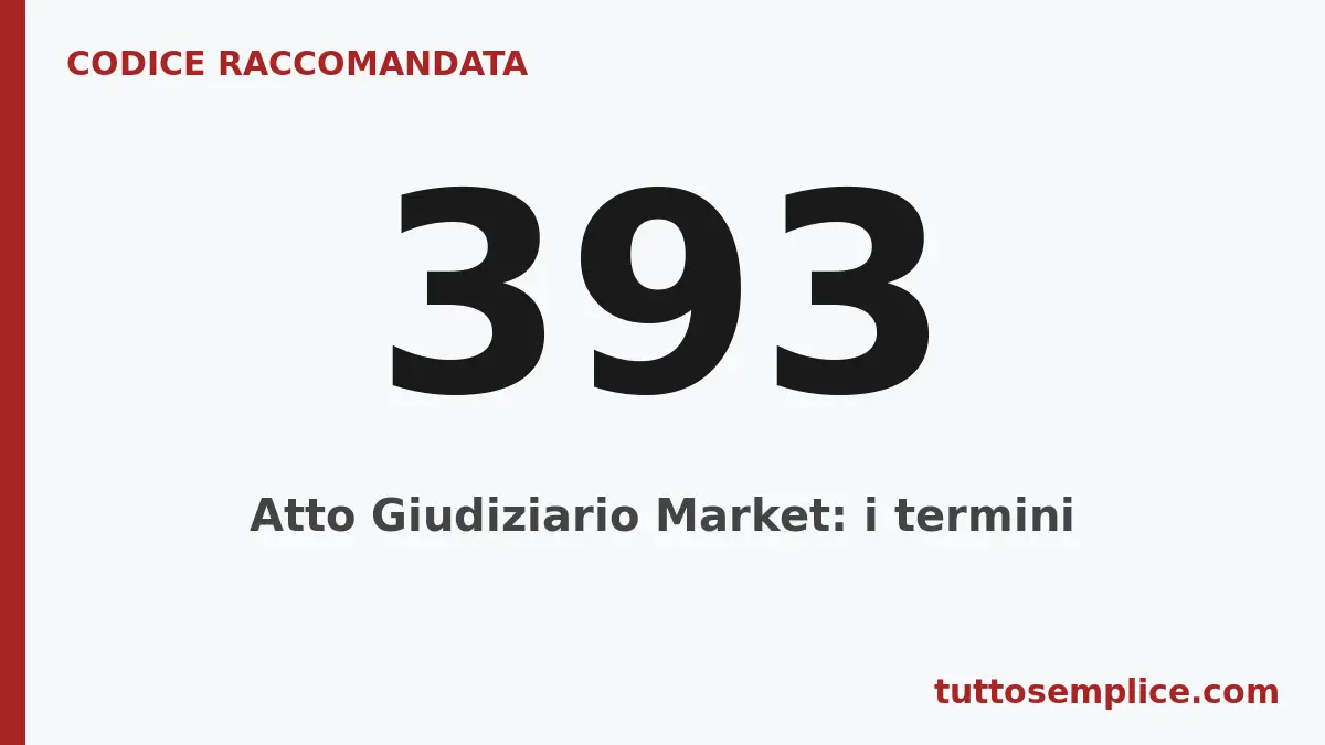 Codice raccomandata 393: Atto Giudiziario Market: i termini