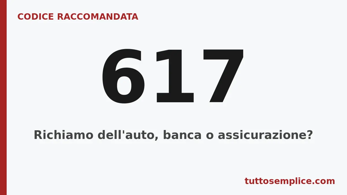 Codice raccomandata 617: Richiamo dell'auto, banca o assicurazione?