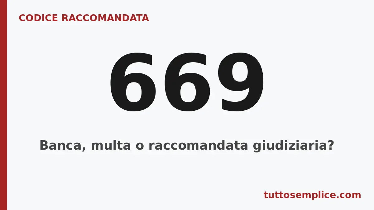 Codice raccomandata 669: Banca, multa o raccomandata giudiziaria?