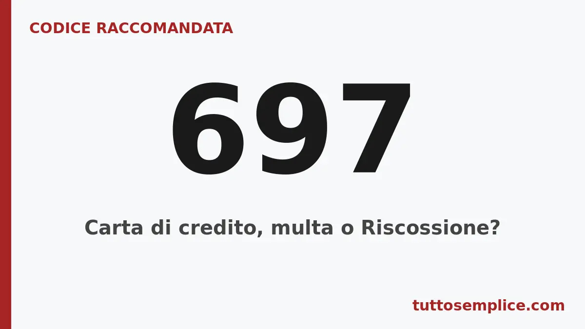 Codice raccomandata 697: Carta di credito, multa o Riscossione?