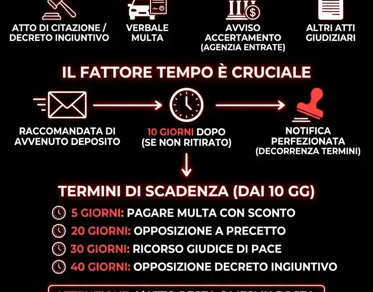 Infografica: Atti giudiziari 78x (781-788): cosa c'&egrave; nella busta verde e cosa fare subito