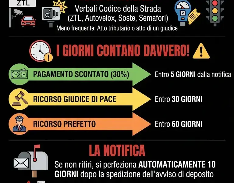 Infografica: Raccomandata 386: l'atto giudiziario che quasi sempre &egrave; una multa
