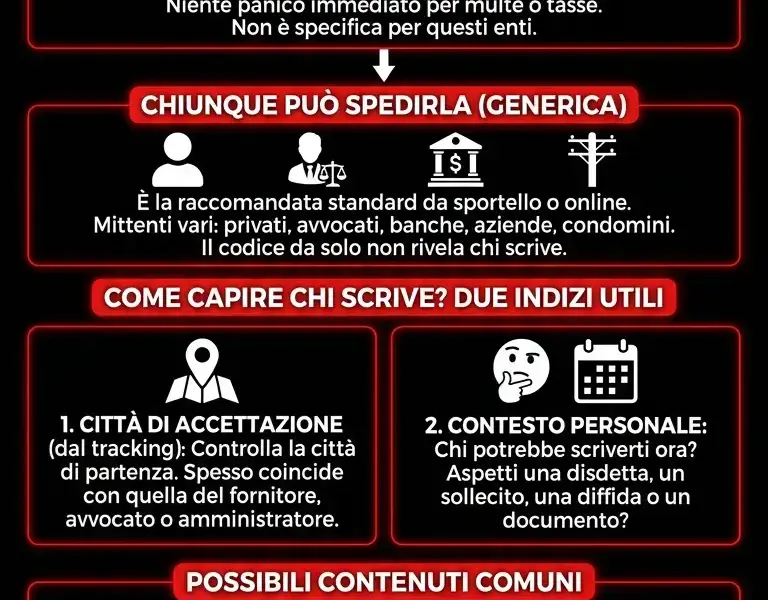 Infografica: Raccomandata 619 (6194, 6195, 6197): chi la manda e cosa contiene