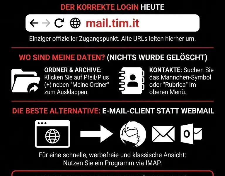 Infografica: Alice Mail (alte Version): Anmeldung, Datenwiederherstellung und alternative L&ouml;sungen